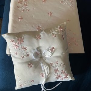 Wedding album and ring pillow